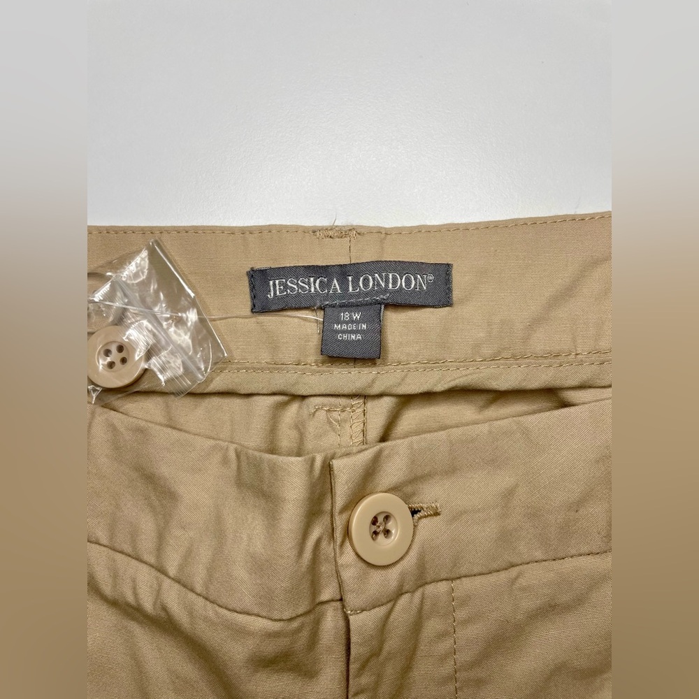 Jessica London NWOT Women's Khaki Chinos Capris Tan Plus Size 18W - Picture 5 of 11